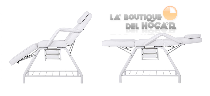 Camilla de belleza reclinable con cajonera integrada Modelo Domix