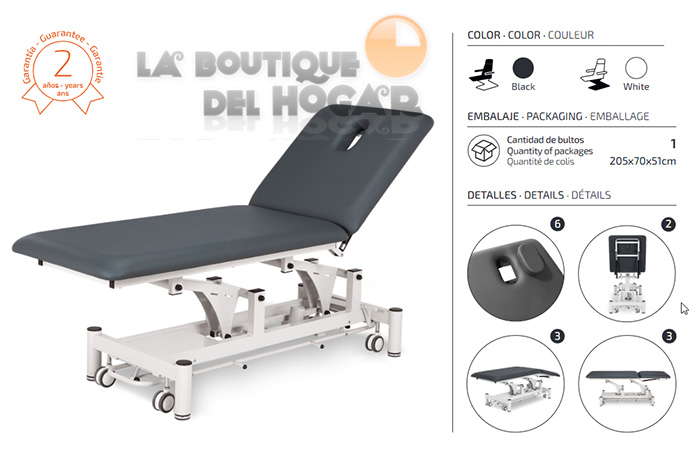 Camilla de masaje eléctrica de 2 cuerpos con 1 motor y agujero facial Modelo Polaris