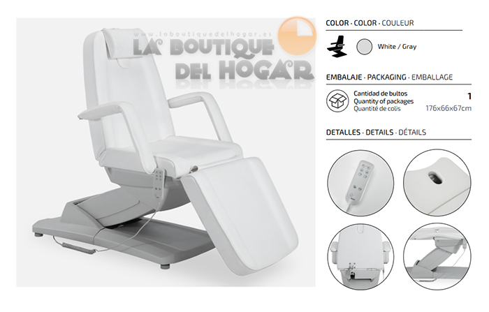 Sillón Camilla de Estética motorizada de 3 motores Modelo Rhea