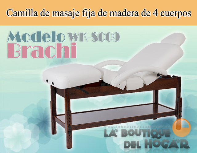 Camilla de masaje fija de 4 cuerpos de madera Brachi Modelo WK-S009