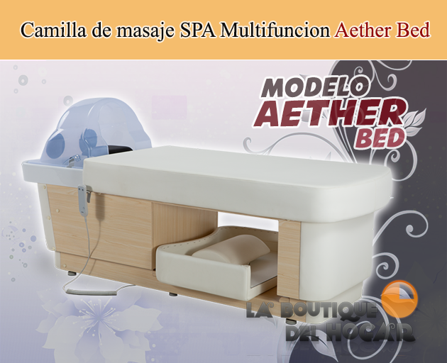 Camilla de masaje eléctrica Spa Multifunción con Lavacabezas Modelo Aether Bed