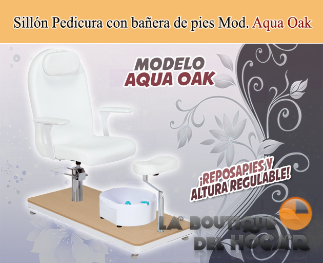 Sillón de Pedicura giratorio con bañera de pies y reposapiés Modelo Anita
