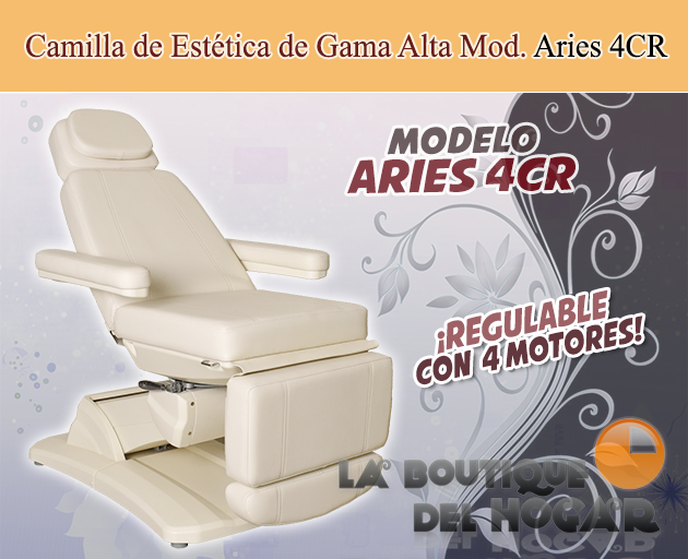 Camilla de Estética Gama Alta de 4 motores con botoneras y pedales integrados Modelo Aries 4CR