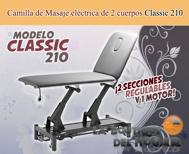 Camilla de masaje eléctrica de 2 cuerpos con agujero facial Modelo Classic 210