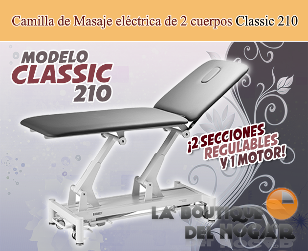 Camilla de masaje eléctrica de 2 cuerpos con agujero facial Modelo Classic 210