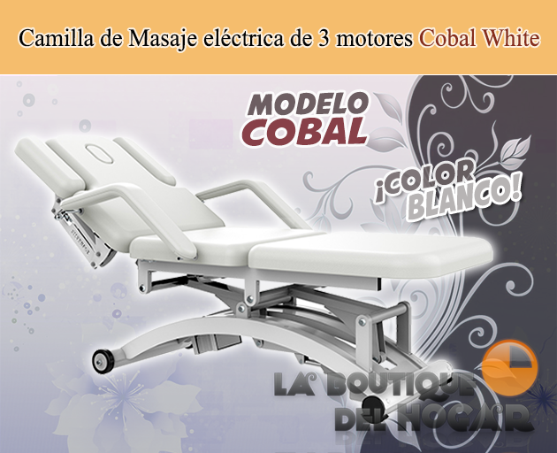 Camilla de Masaje eléctrica con 3 motores y agujero facial Modelo Cobal