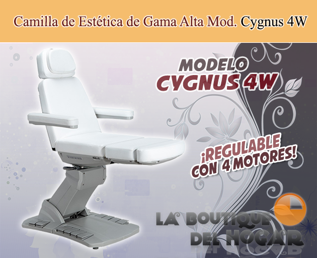 Camilla de Estética Gama Alta de 4 motores con botoneras y pedales integrados Modelo Cygnus 4W