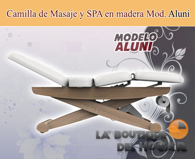 Camilla de masaje multifuncional de 3 motores con acabado de madera Aluni