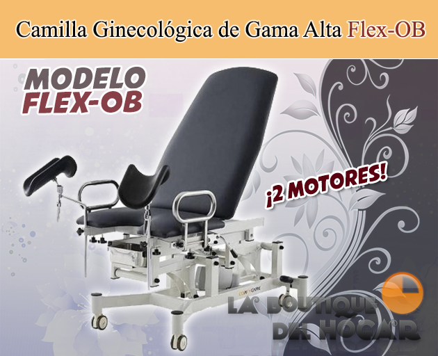 Camilla de Ginecología eléctrica de 2 motores con mandos de pie Modelo Flex