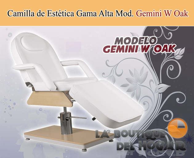Camilla de Estética hidráulica de 3 cuerpos con agujero facial Gemini W Oak