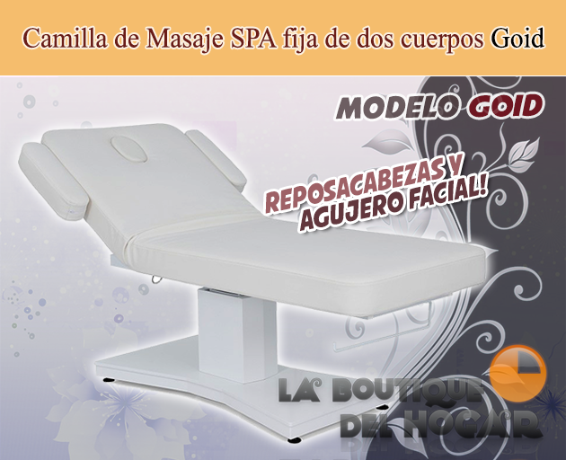 Camilla de Masaje eléctrica SPA con 3 motores y agujero facial Modelo Goid