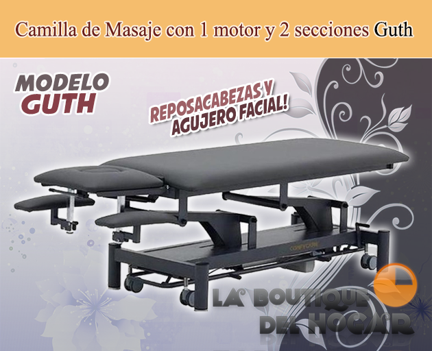 Camilla de masaje eléctrica de 2 cuerpos con 1 motor y agujero facial Modelo Guth Coinfycare