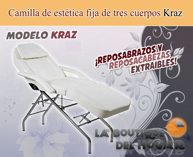 Camilla de estética fija de tres cuerpos Modelo Kraz