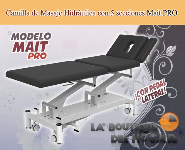 Camilla de Masaje hidráulica de 5 secciones agujero facial Modelo Mait PRO Coinfycare