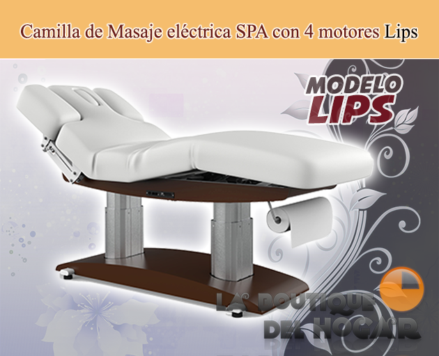Camilla de Masaje eléctrica SPA con 4 motores y acabado de madera Black Walnut Modelo Lips