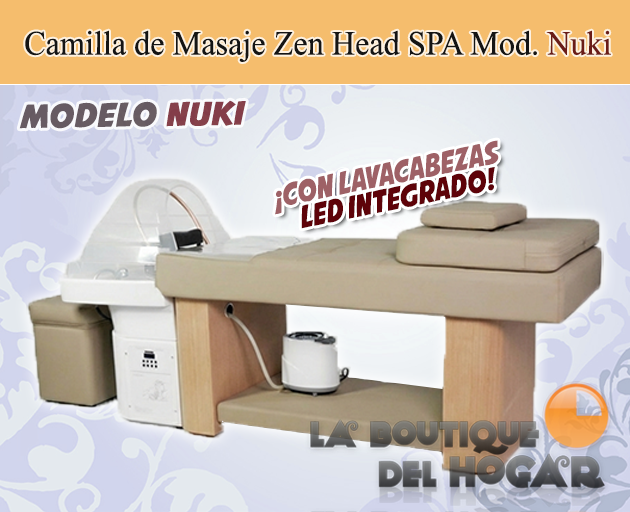 Camilla de masaje Zen Head Spa con Lavacabezas LED Modelo Nuki Weelko