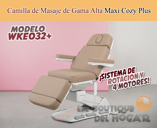 Camilla de Estética Gama Alta de 4 motores con botoneras y pedales integrados Modelo Maxi Cozy Plus