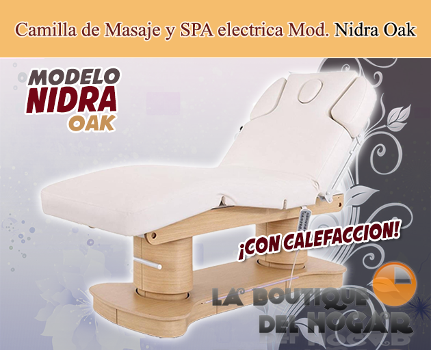 Camilla de Masaje eléctrica SPA con 4 motores y acabado de madera Nidra