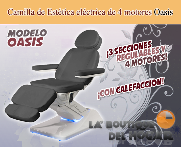 Camilla de Estética motorizada de 3 cuerpos con agujero facial Modelo Oasis