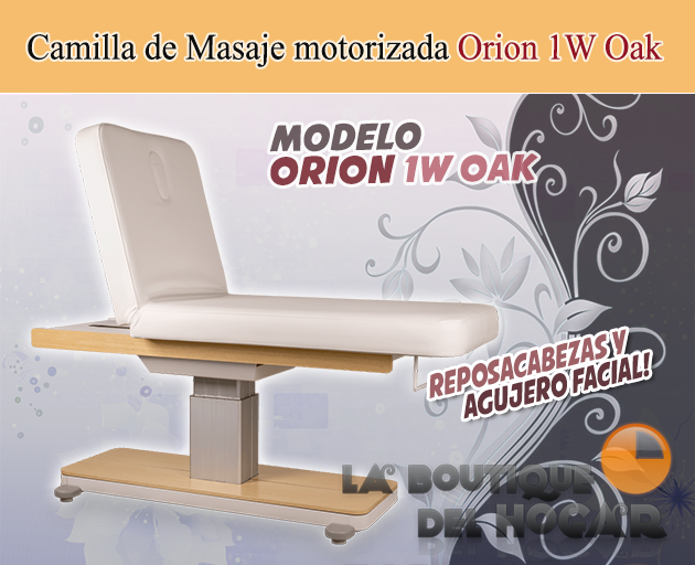 Camilla de masaje eléctrica de 2 cuerpos con agujero facial Modelo Orion 1W Oak