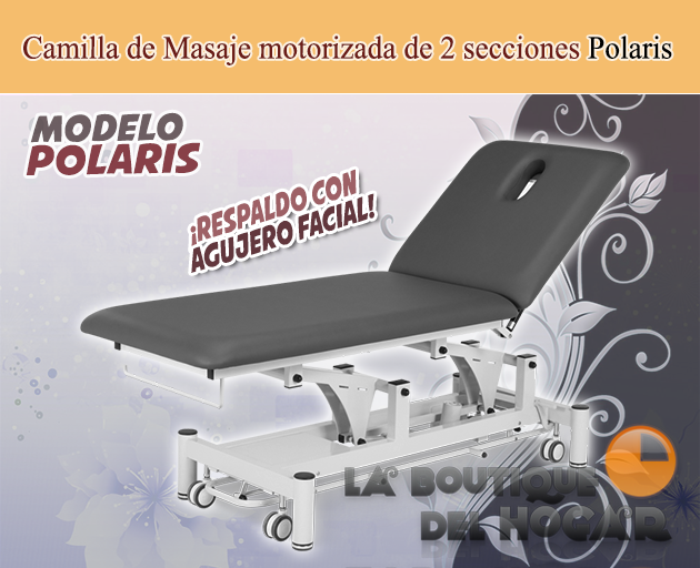 Camilla de masaje eléctrica de 2 cuerpos con 1 motor y agujero facial Modelo Polaris