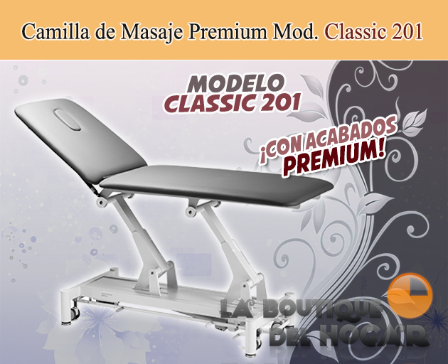Camilla de masaje eléctrica de 2 cuerpos con agujero facial Modelo Classic 201