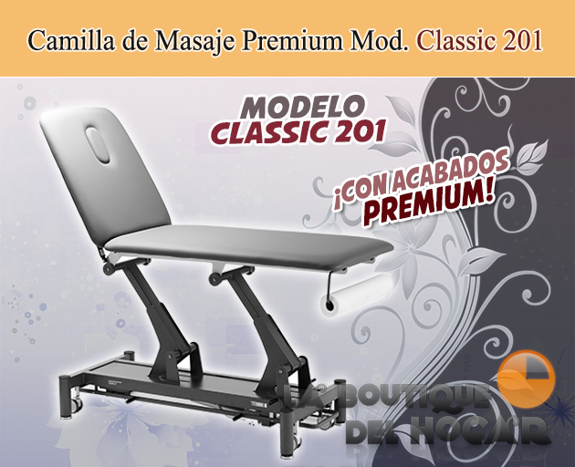 Camilla de masaje eléctrica de 2 cuerpos con agujero facial Modelo Classic 201
