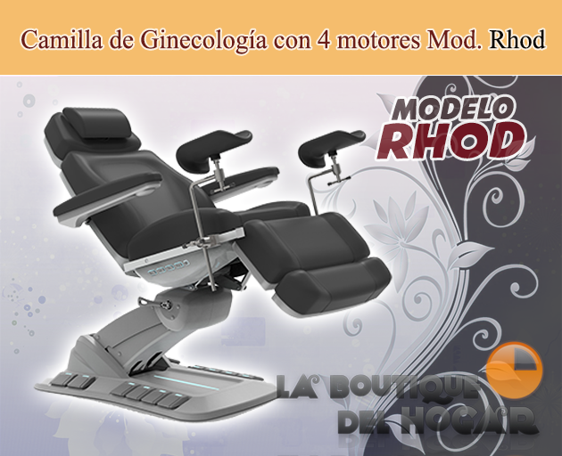 Camilla de Ginecología Gama Alta de 4 motores con botoneras y pedales integrados Modelo Rhod