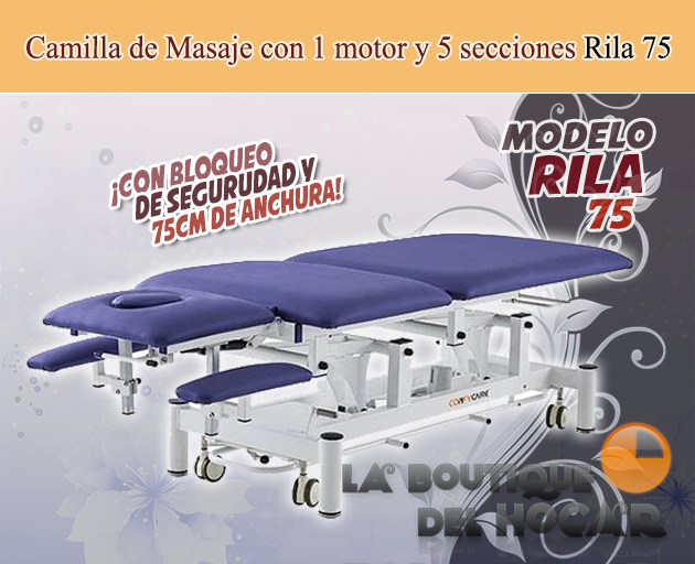 Camilla de Masaje eléctrica de 5 secciones con 1 motor y agujero facial Modelo Rila 75 Coinfycare