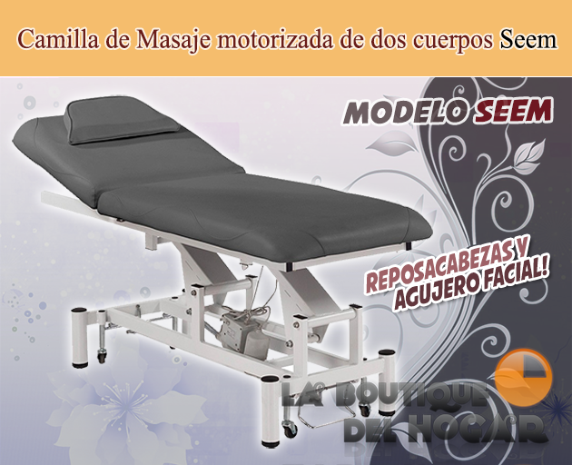 Camilla de masaje eléctrica de 2 cuerpos con 1 motor y agujero facial Modelo Seem