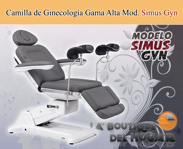 Camilla de Ginecología Gama Alta de 4 motores con botoneras y pedales integrados Modelo Simus Plus