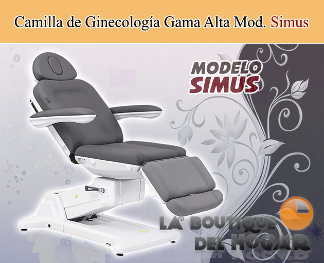 Camilla de Ginecología Gama Alta de 4 motores con botoneras y pedales integrados Modelo Simus