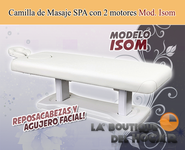 Camilla de Masaje eléctrica SPA con 3 motores y agujero facial Modelo Isom