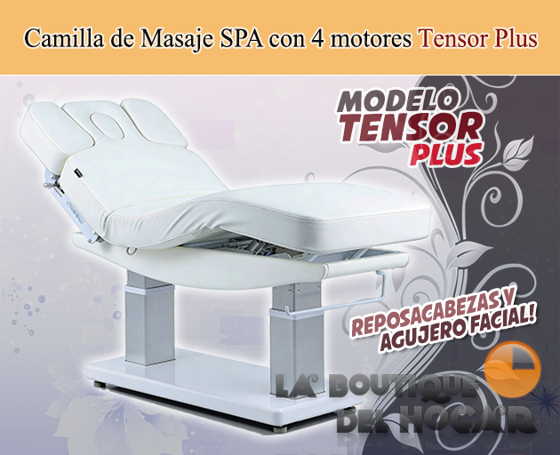 Camilla de Masaje eléctrica SPA con 4 motores y agujero facial Modelo Tensor Plus