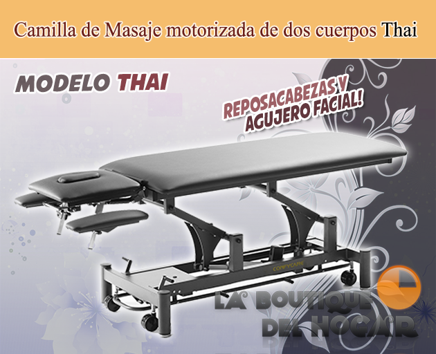 Camilla de masaje eléctrica de 2 cuerpos con 1 motor y agujero facial Modelo Thai