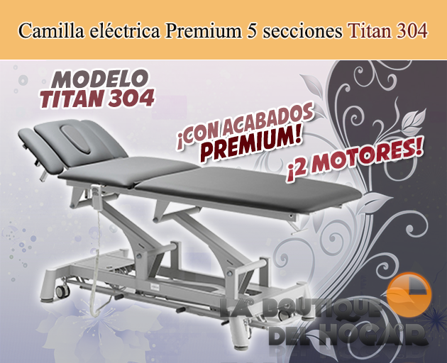 Camilla de Masaje eléctrica de 5 secciones con 2 motores y agujero facial Modelo Titan 304