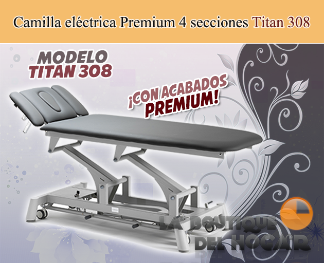 Camilla de Masaje eléctrica de 4 secciones con 1 motor y agujero facial Modelo Titan 308