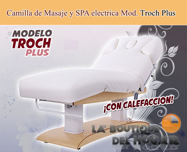 Camilla de Masaje eléctrica SPA con 4 motores y acabado de madera Troch Plus