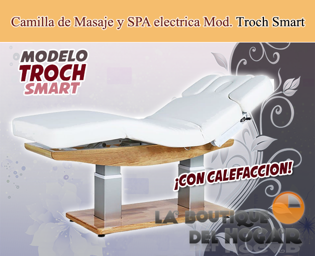 Camilla de Masaje eléctrica SPA con 4 motores y acabado de madera Troch Smart