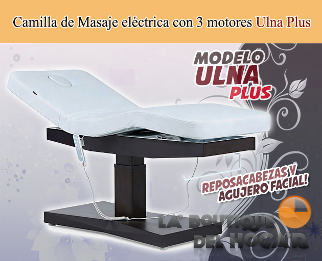 Camilla de masaje eléctrica de 3 motores con agujero facial Modelo Trapp