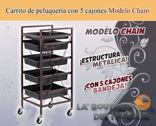 Carrito de peluquería con 5 cajones Chain
