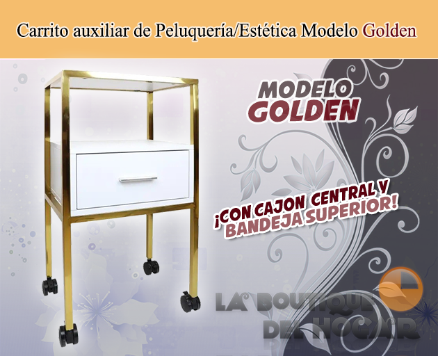 Carrito de peluquería y estética con cajón Modelo Golden