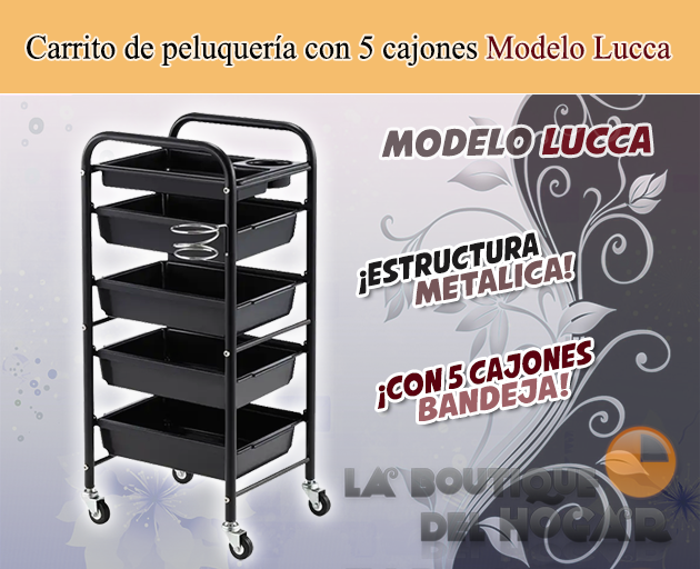 Carrito de peluquería con 5 cajones Lucca
