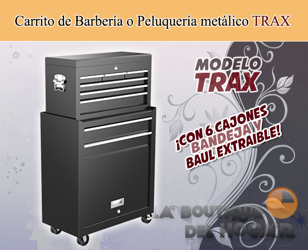 Carrito de Barbería con cajones Modelo Trax