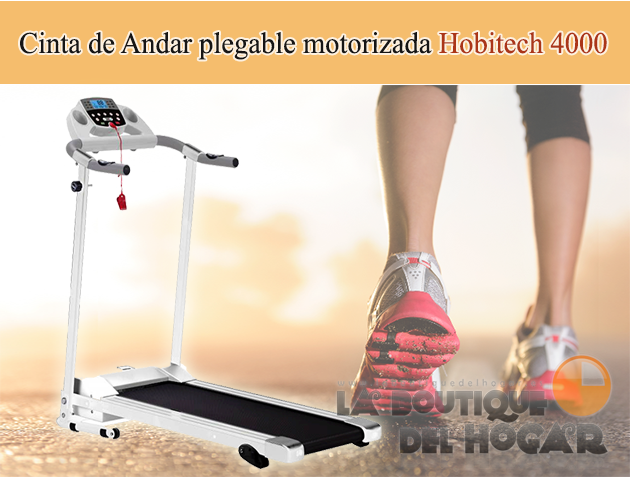 Cinta Andadora plegable motorizada con pantalla LCD Modelo Hobitech 4000 Blanca