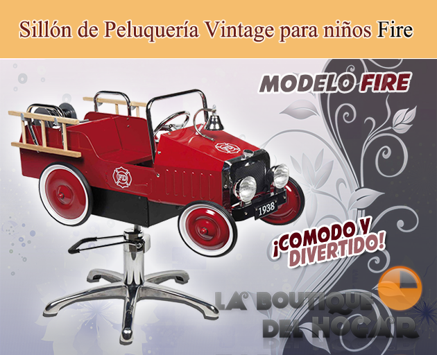Sillón de Peluquería hidráulico con diseño de cochecito para niños Modelo Fire
