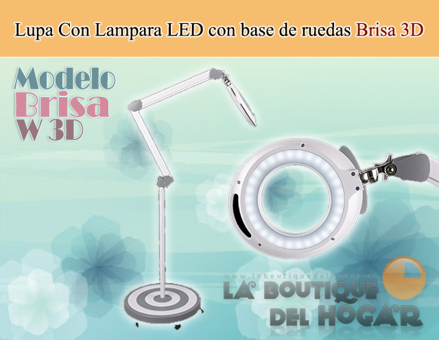 lampara fluorescente de 3 aumentos con base de ruedas