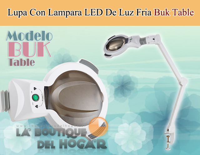 Lampara LED de 5 aumentos con luz fria de intensidad regulable