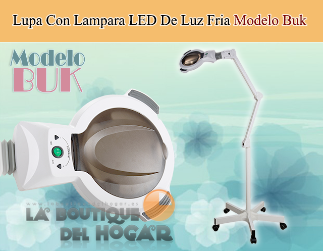 Lampara LED de 5 aumentos con luz fria de intensidad regulable