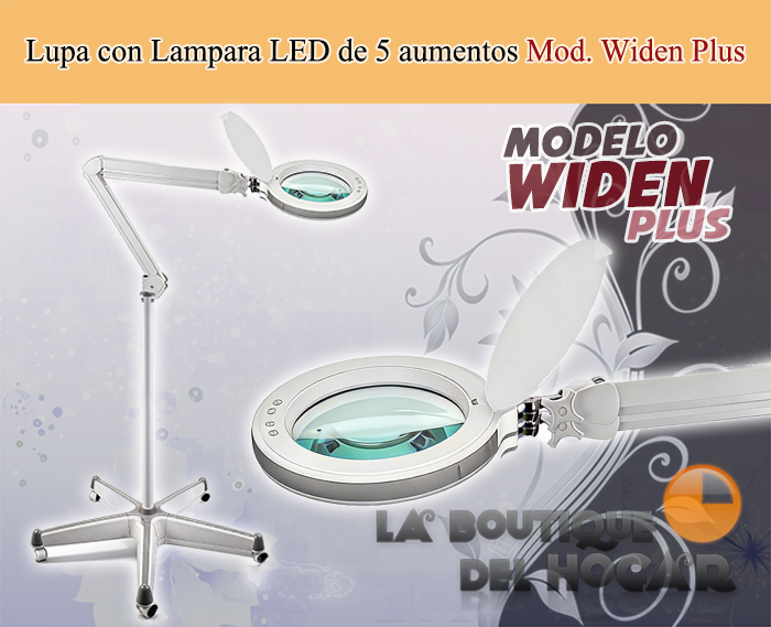 Lupa con Lampara LED de 5 aumentos con luz fría y brazo articulado Widen Plus